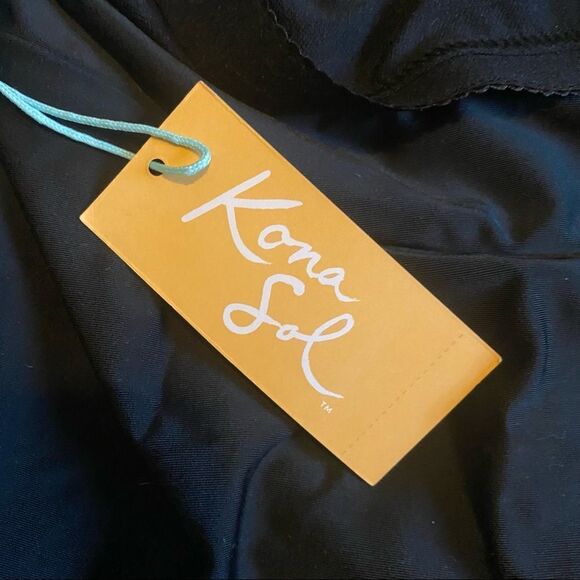 KANA Sol Black V Neck Padded Bra Swim Wear Top Neck Tie NWT - Picture 10 of 12